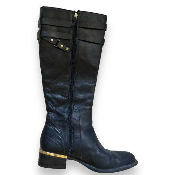 Franco Sarto Lea Celeste Black Leather Tall Riding Boots Size 7 #C3135L1001 - Picture 2 of 15